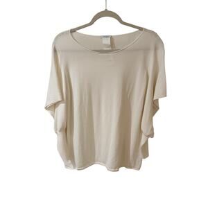 Akris Punto Switzerland White Cold Sleeve Top Off White, size 10